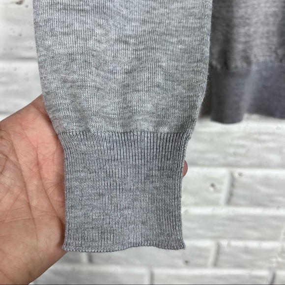 SON OF A TAILOR Grey Fine Merino Wool Mock Neck Long Sleeve Lightweight Sweater - Picture 7 of 10